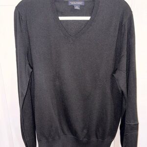 Banana Republic Men's Silk Cotton Cashmere Sweater Black V-Neck Size Medium